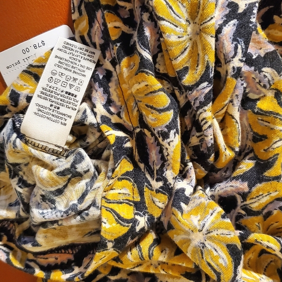 NWT🌷 Free People Leilani Floral Print Crop Top Black Yellow Purple, Small - Picture 7 of 8
